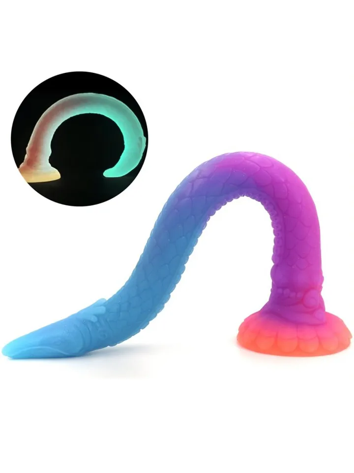 Unicorny Luminous Mixed Color Anal Dildo 47 cm Dragon dildo |  | Intimast