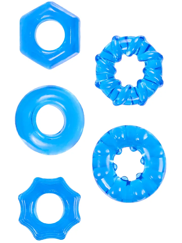 Hardcore Powerful Coch Ring Set Blue Penisringar paket |  | Intimast