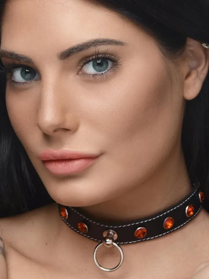 Strict Diamond Choker with O-Ring Black/Red Choker |  | Intimast