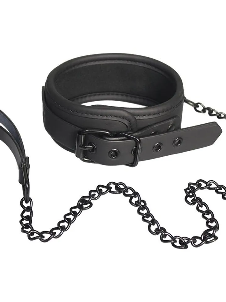 Dream Toys Blaze Collar & Chain Black Bondage Halsband & Koppel |  | Intimast