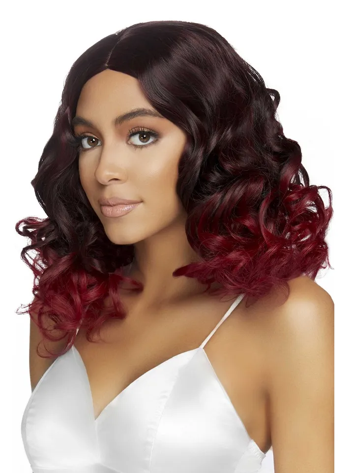 Curly Ombre Long Bob Wig Burgundy Peruk |  | Intimast