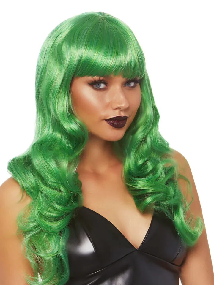 Leg Avenue Misfit Long Wavy Wig Green Peruk | | Intimast