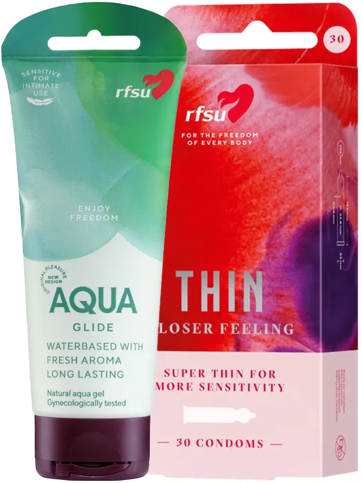RFSU Thin 30-pack + Aqua Glide 100ml Paketerbjudande |  | Intimast