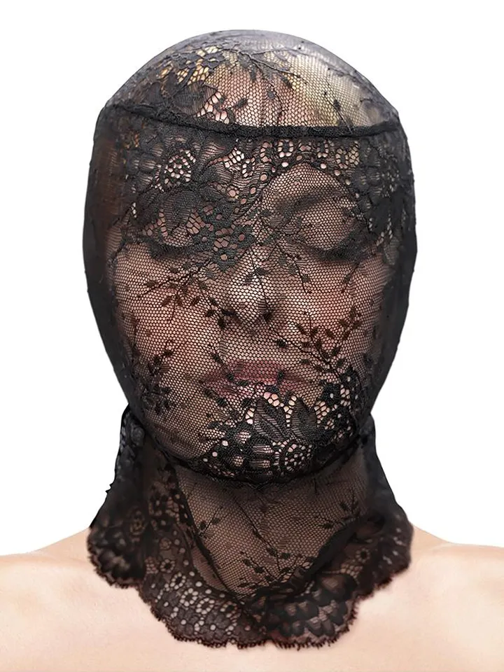 Fetish & Fashion Lace Hood Black BDSM mask | | Intimast