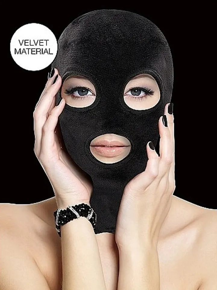 Velvet & Velcro Mask With Eye & Mouth Opening BDSM mask | | Intimast