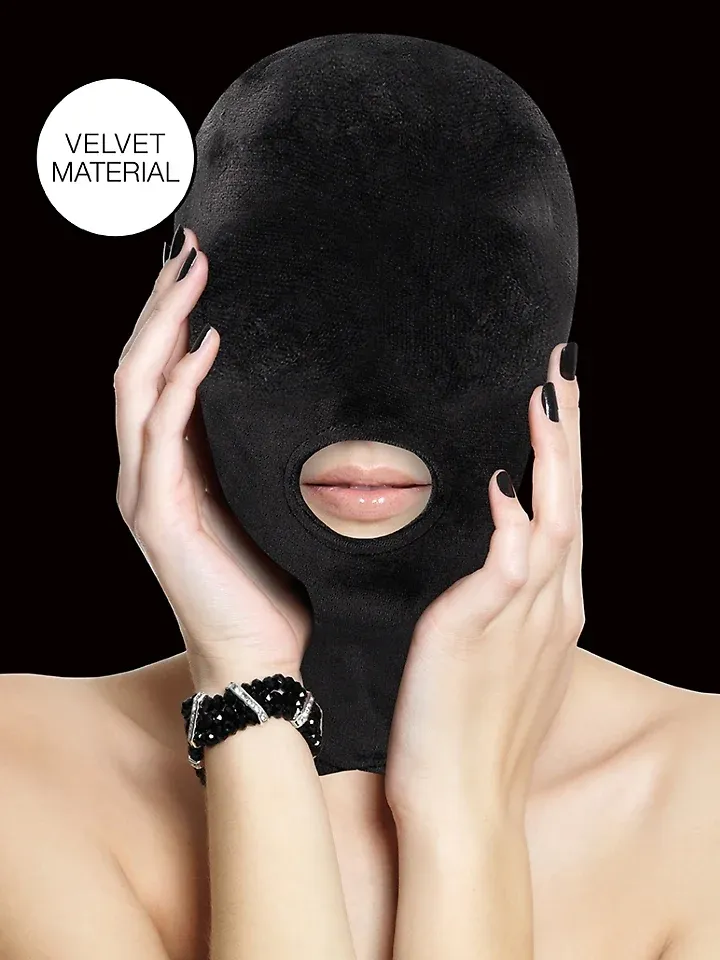 Velvet & Velcro Mask With Mouth Opening BDSM mask | | Intimast