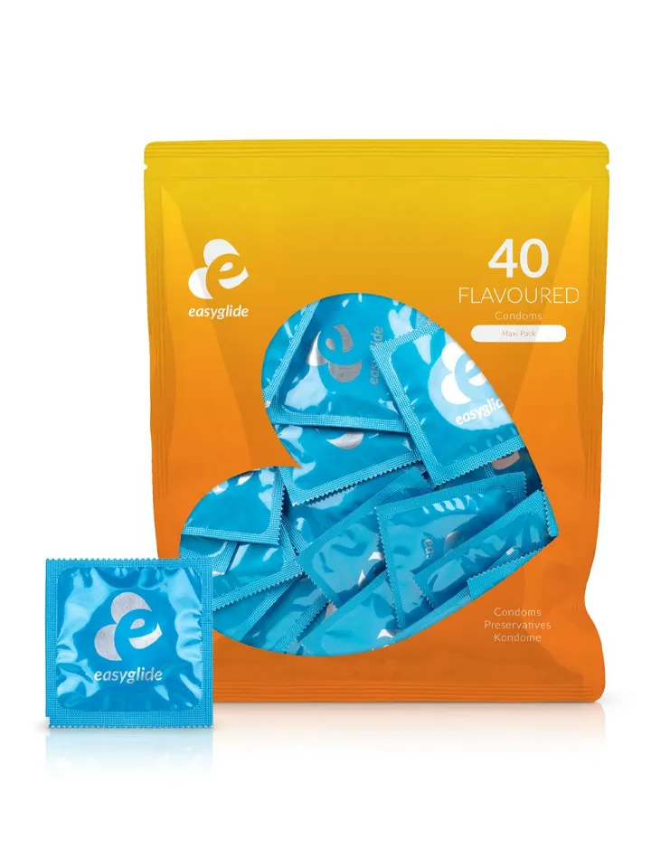 EasyGlide Flavored Condoms 40-pack Smaksatta kondomer |  | Intimast