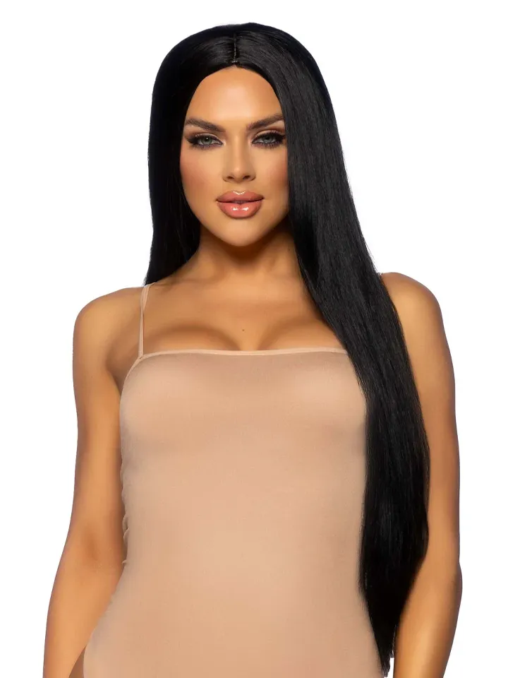 Long Straight Center Part Wig Black Peruk | | Intimast