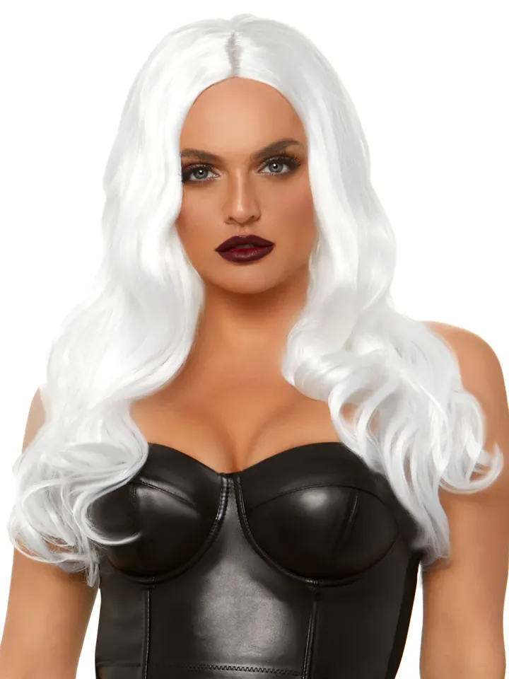 Leg Avenue Long Wavy Wig White Peruk | | Intimast