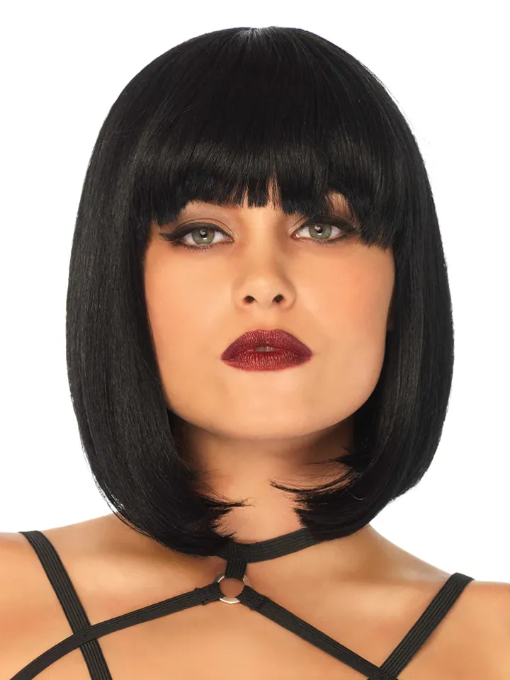 Leg Avenue Short Natural Bob Wig Svart Peruk | | Intimast