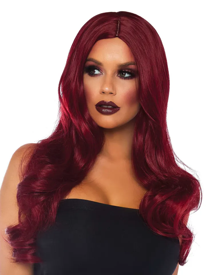 Leg Avenue Long Wavy Wig Red Röd Peruk | | Intimast