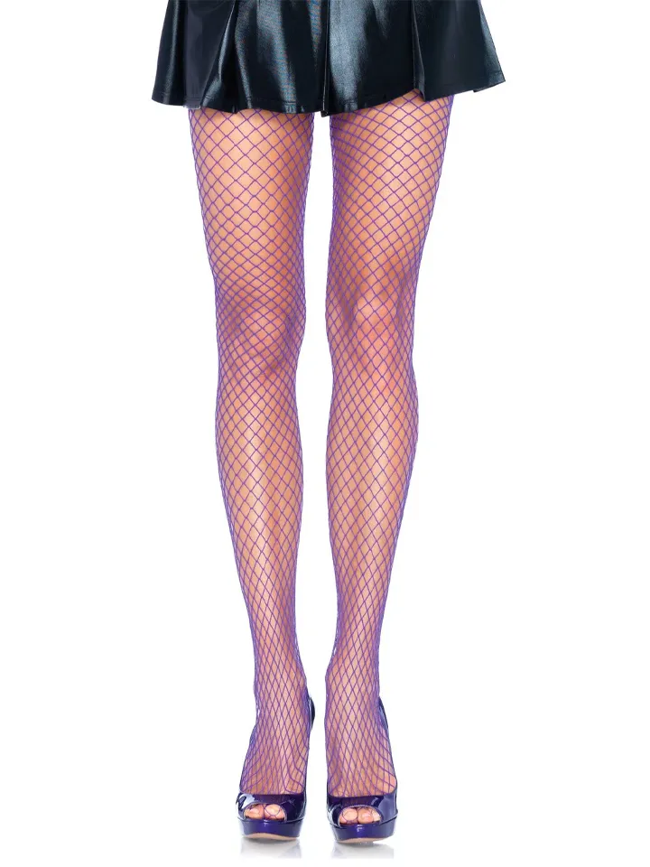Elastane Industrial Fishnet Pantyhose Purple O/S Fishnet Strumpbyxa | | Intimast