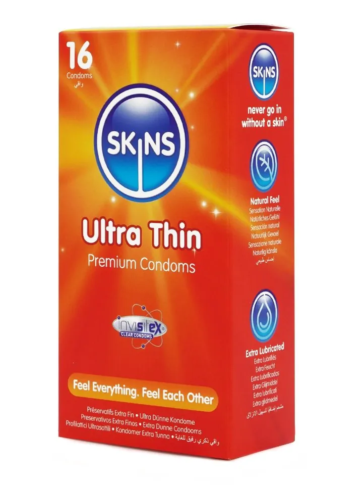 Skins Ultra Thin Condoms 16-pack Tunna kondomer |  | Intimast