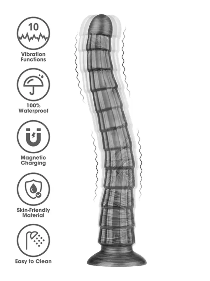 King Sized Vibrating Vibrax Slider 36,8 cm Analdildo med vibration | | Intimast