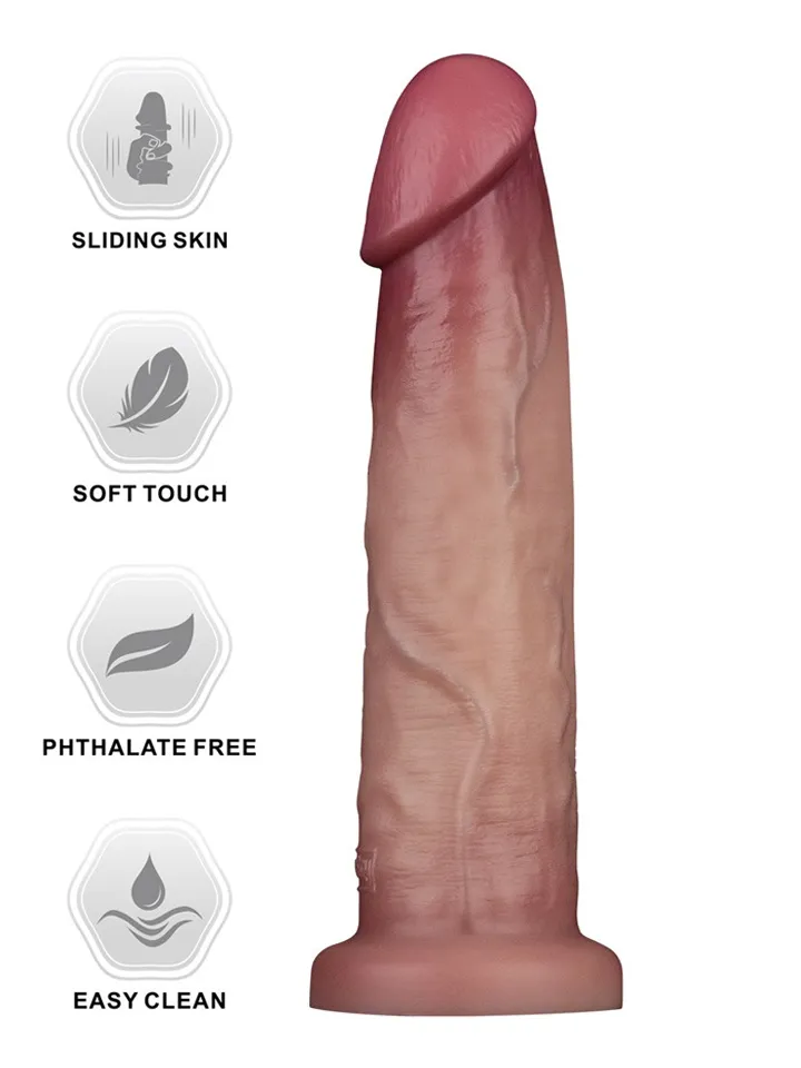 Sliding Skin Pro II Dual Layer Silicone Dildo 22,7 cm Realistisk dildo | | Intimast