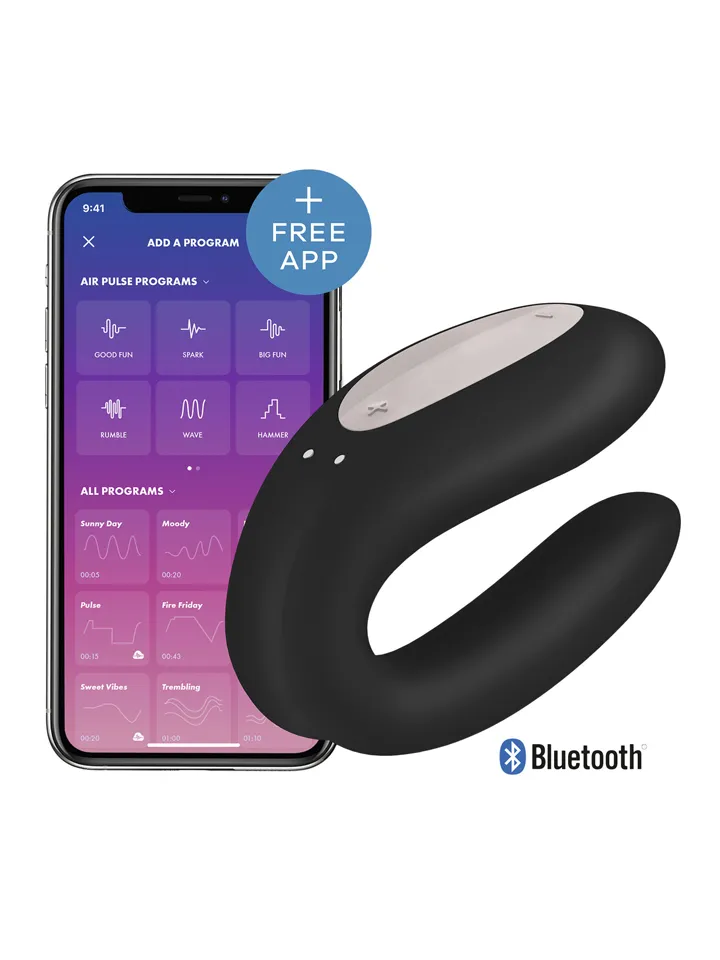 Satisfyer Double Joy Connect App Black Appstyrd parvibrator | | Intimast