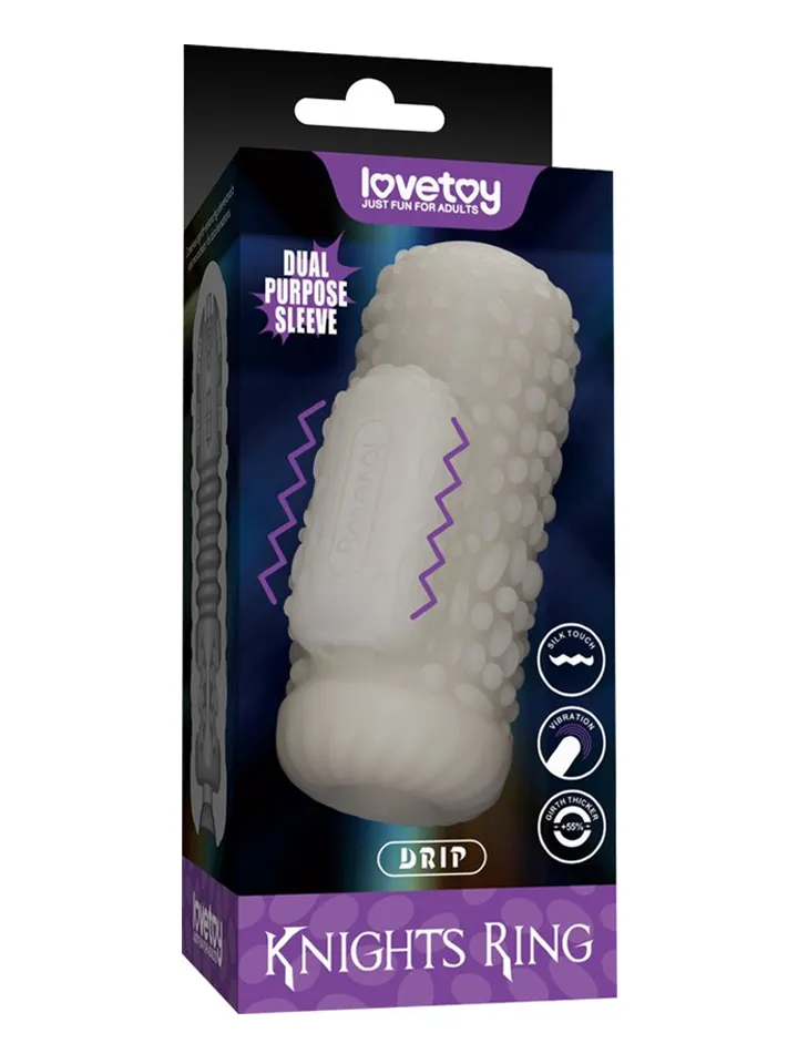 Knights Ring Vibrating Dual Purpose Sleeve-Drip Penisförlängare/Sleeve med vibrator | | Intimast