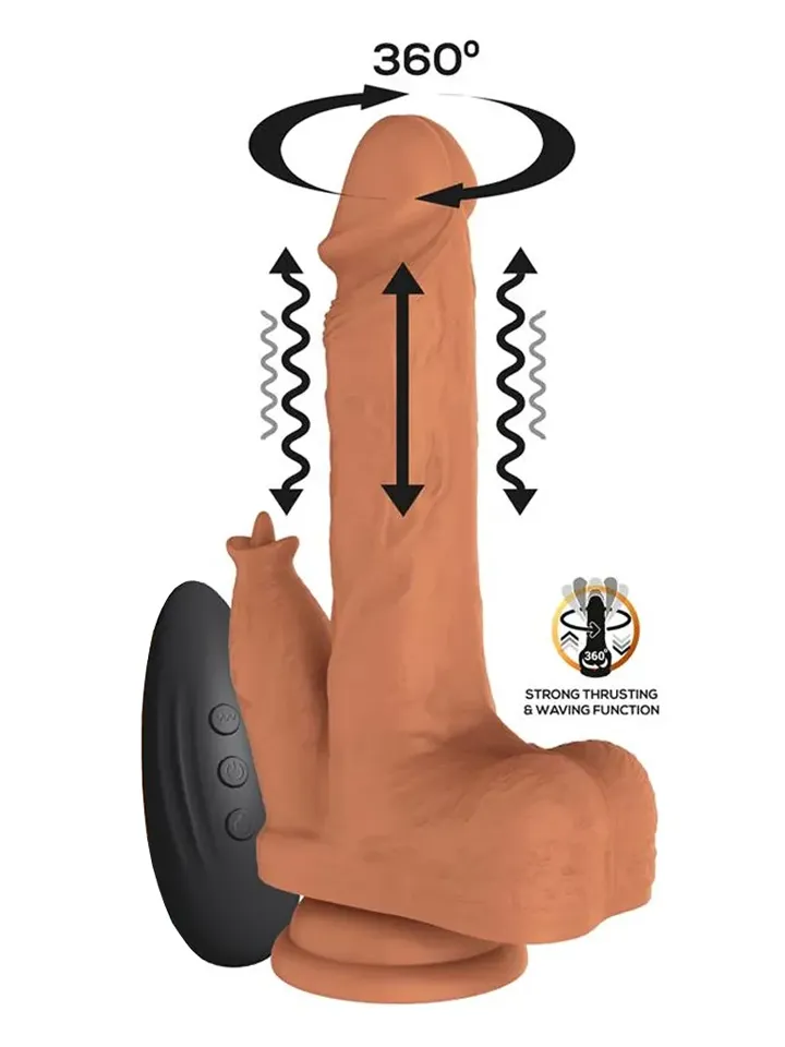 Quintus Thrusting, Waving & Vibration Dildo 23 cm Dildo med vibrator | | Intimast