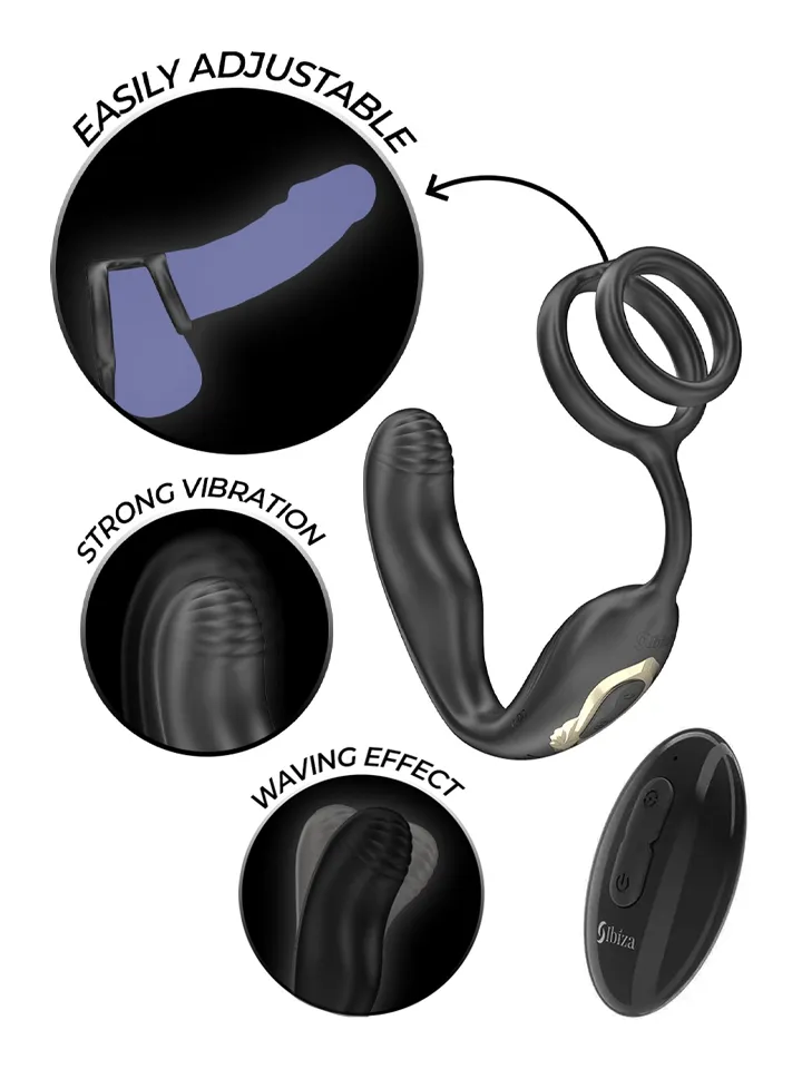 Wiggle Rotating Anal Plug With Perineal Vibration Prostatavibrator med penisring |  | Intimast