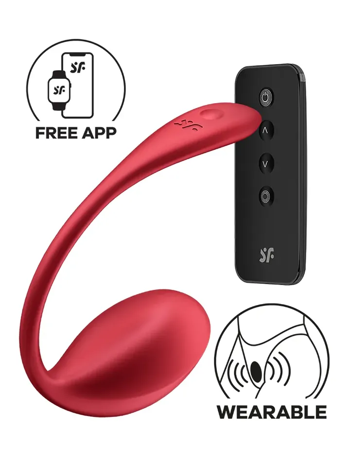 Satisfyer Shiny Petal App Vibrator Red Appstyrt vibrerande ägg |  | Intimast