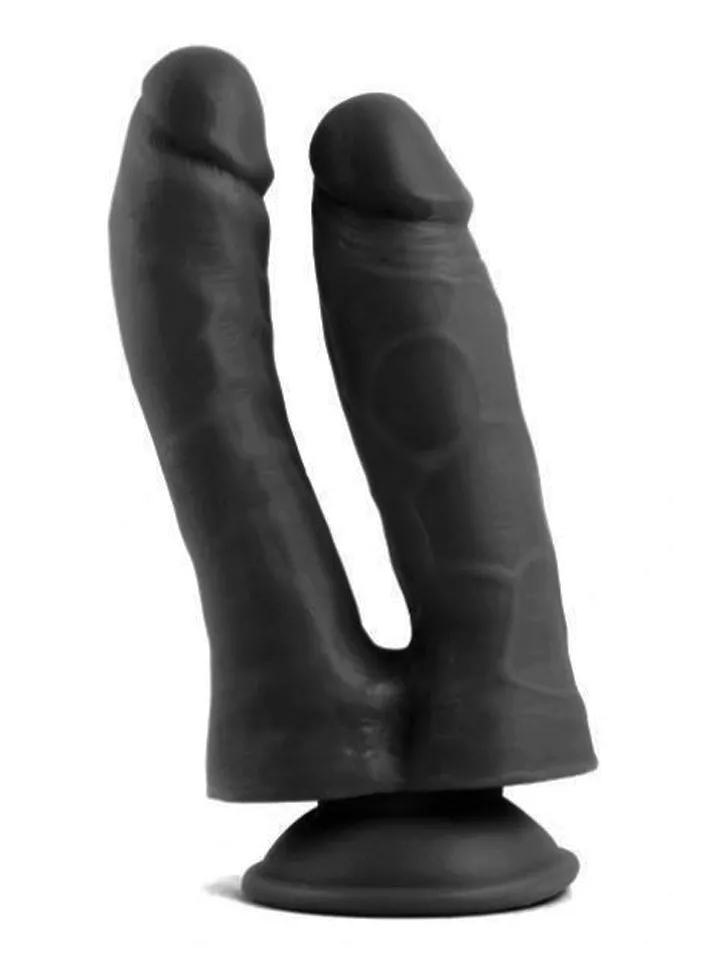 Realistic Penis Double Penetration Black 18,5 cm Dubbeldildos |  | Intimast