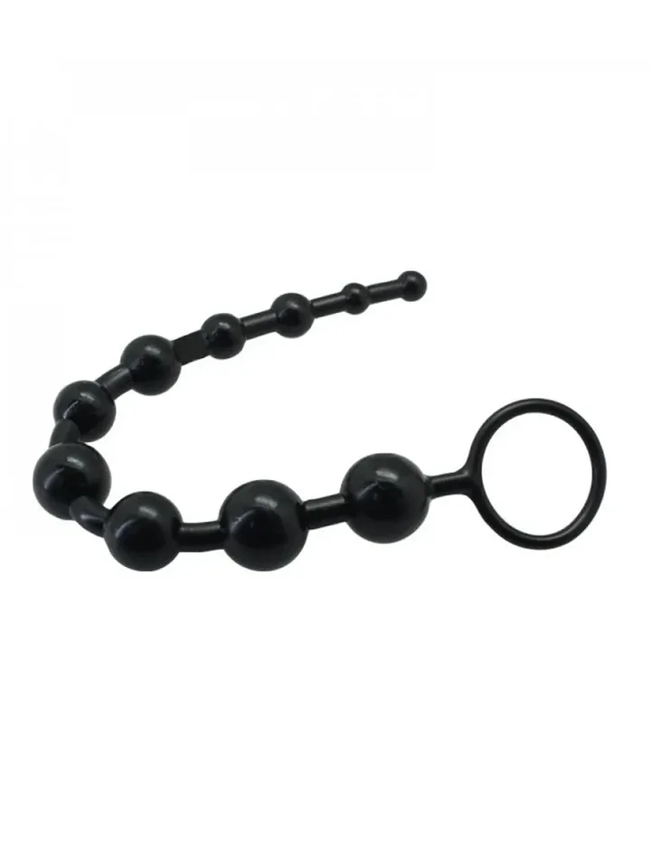 Jelly Long Anal Beads Black 31 cm Analkulor |  | Intimast
