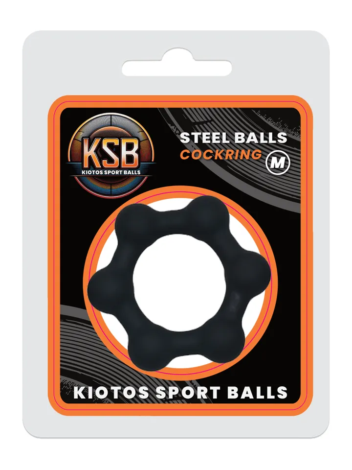 KSB Silicone Cockring With 6 Steel Balls Medium Penisringar |  | Intimast
