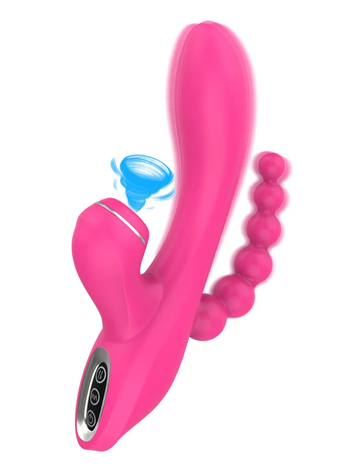G-spot Vibrator With Sucking & Anal Beads Rabbitvibrator |  | Intimast