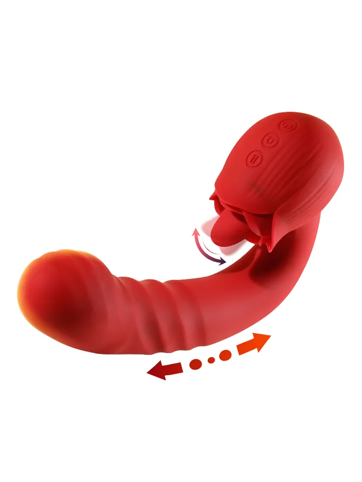 Rose Thrusting Vibrator Rabbitvibrator med roterande tunga |  | Intimast
