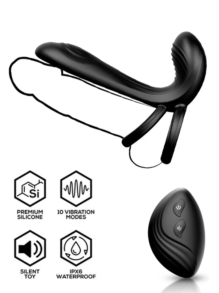 Synkox Girth Gainer Vibrating Double Cockring Penisring med vibrator |  | Intimast