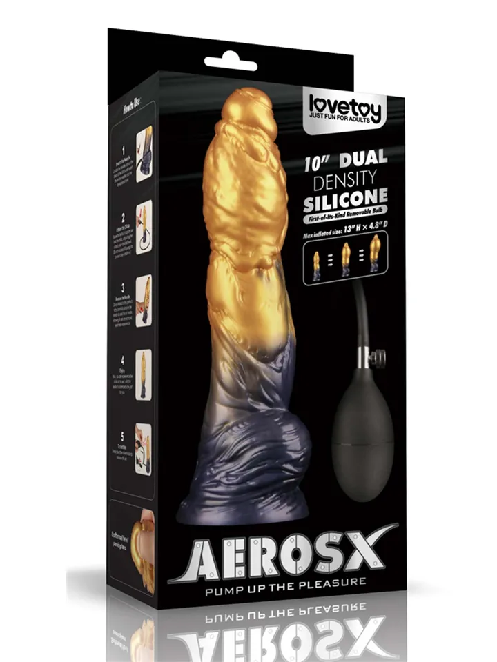 Density Inflatable Dildo Yellow/Blue 25 cm Uppblåsbar dildo |  | Intimast