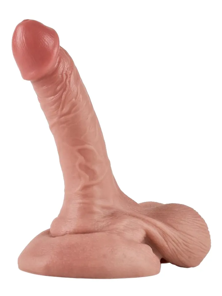 Dual Density Dildo With Balls 15,5 cm Realistisk dildo |  | Intimast