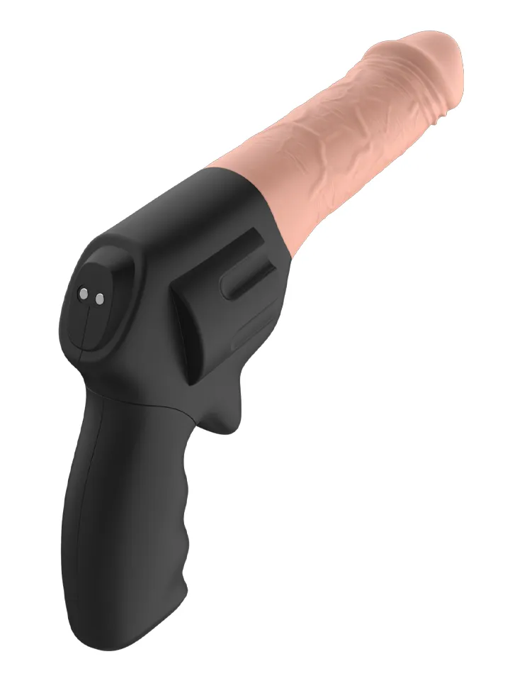 PowerShot Vibrating & Thrusting Dildo Dildo med vibrator |  | Intimast