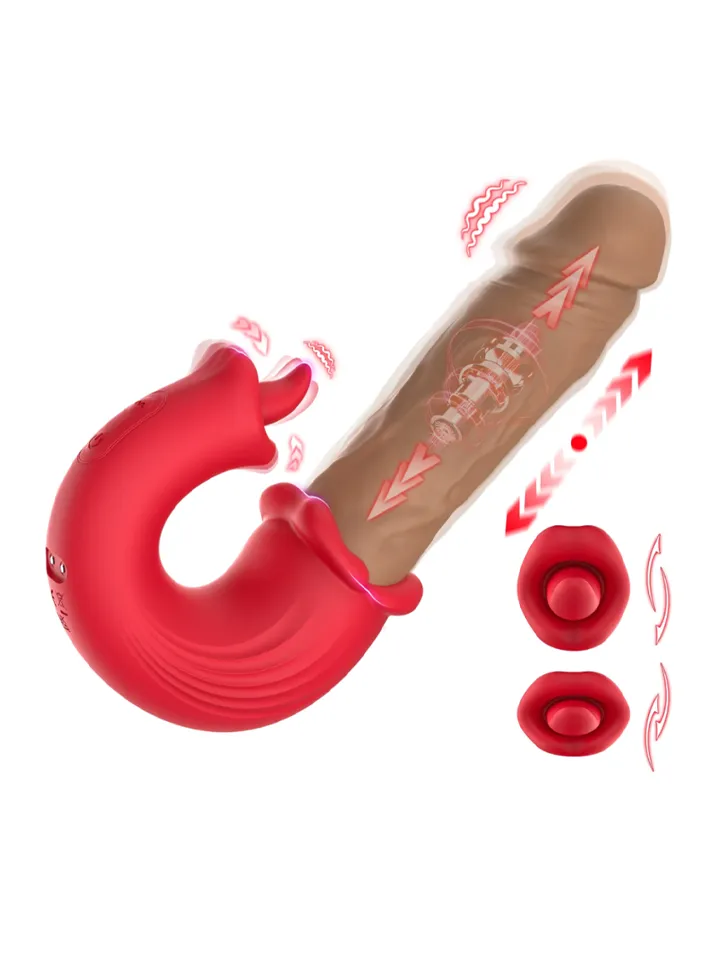 Thrust & Tease Thrusting & Vibrating Dildo Dildo med vibrator |  | Intimast