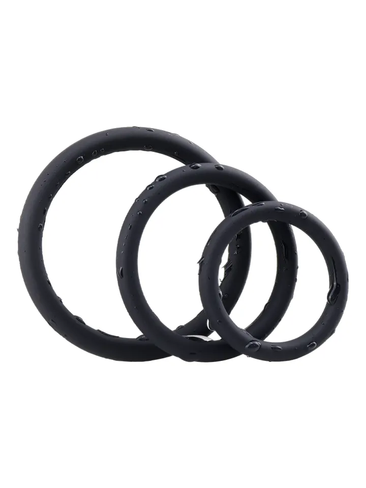 Silicone Ring Set Black 3-pack Penisringar paket |  | Intimast