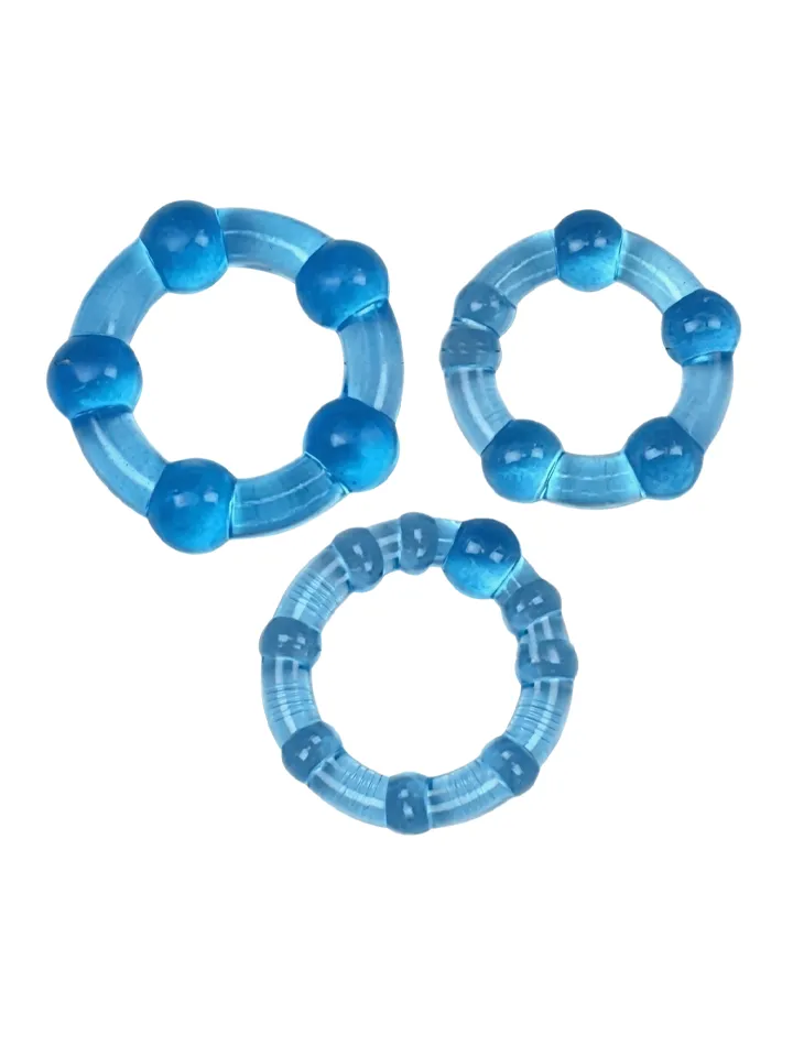 Beaded Ring Set Blue 3-pack Penisringar paket |  | Intimast